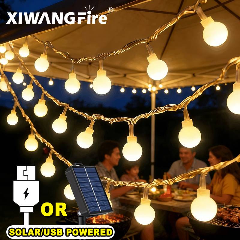 Led Fairy String Lights - Lampki solarne/USB/bateryjne, 3-10M, kule LED, wodoodporne,
