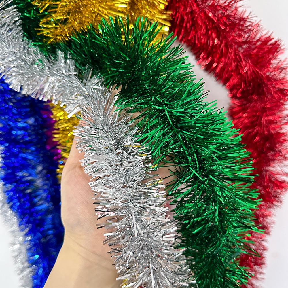 Tinsel Garland Decoration - 2M Świąteczna wstążka kwiatowa, ozdobna girlanda