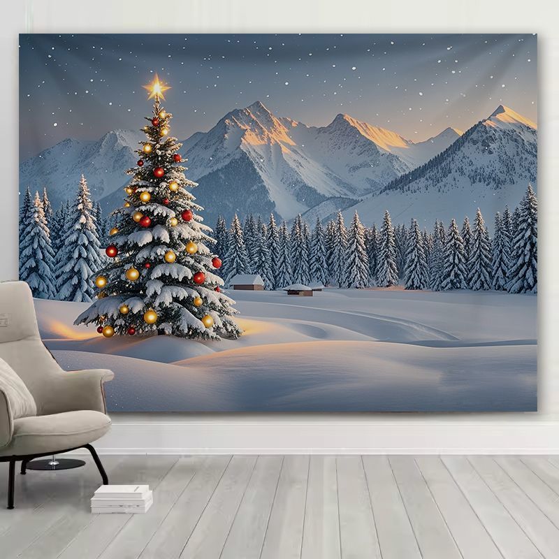 Christmas Tree Artificial - VIKAMA Świąteczna Gobelin Ścienny z Motywem