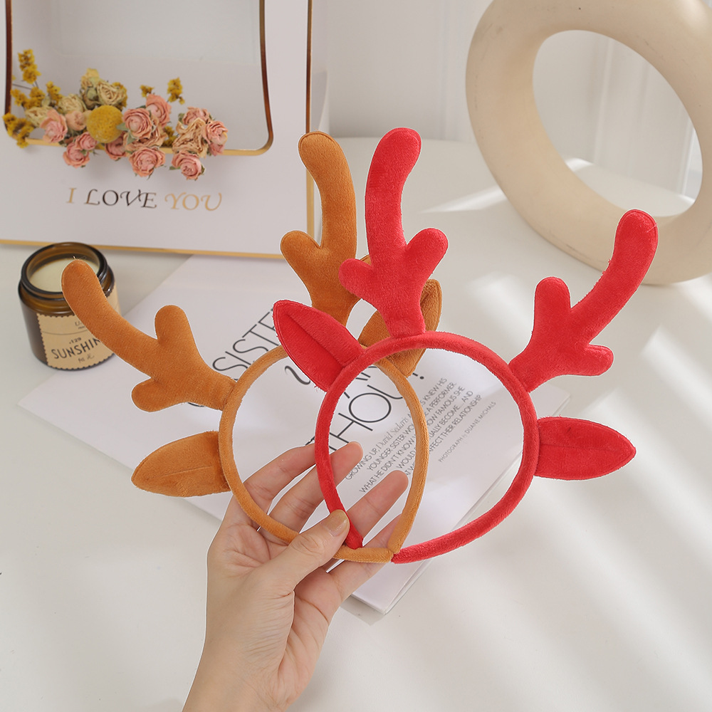 Reindeer Antlers Headband - Świąteczna opaska z rogiem renifera, dekoracja