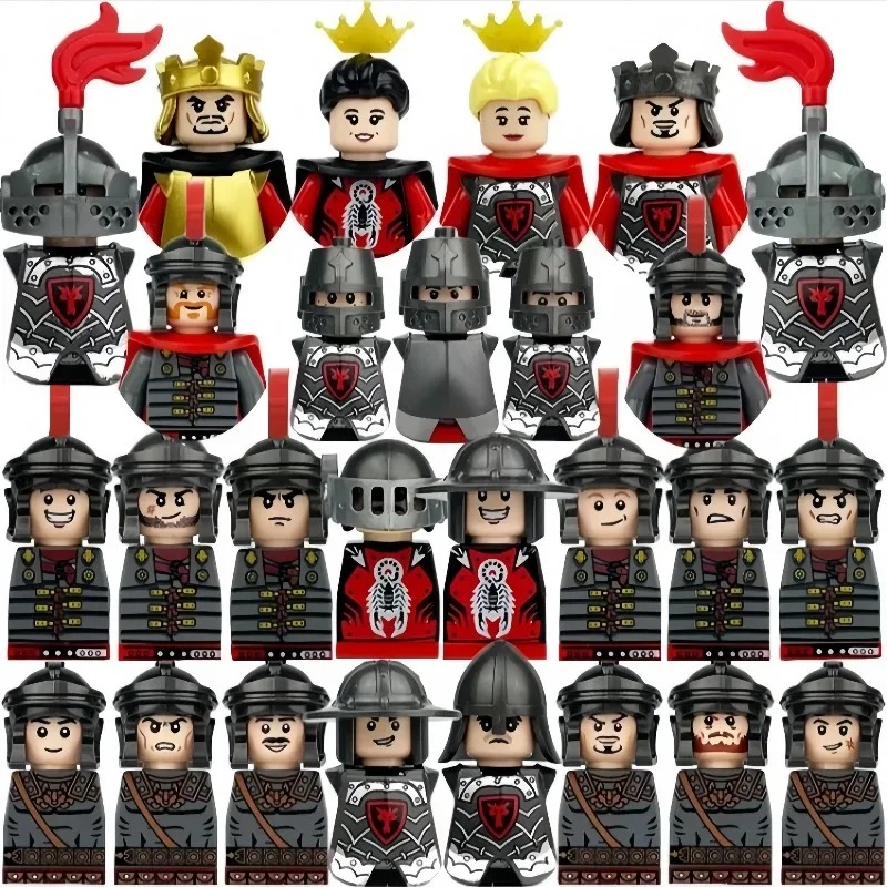 Lego Set Technic - Europa średniowieczna, średniowieczni rzymscy wojownicy, krzyżowcy,