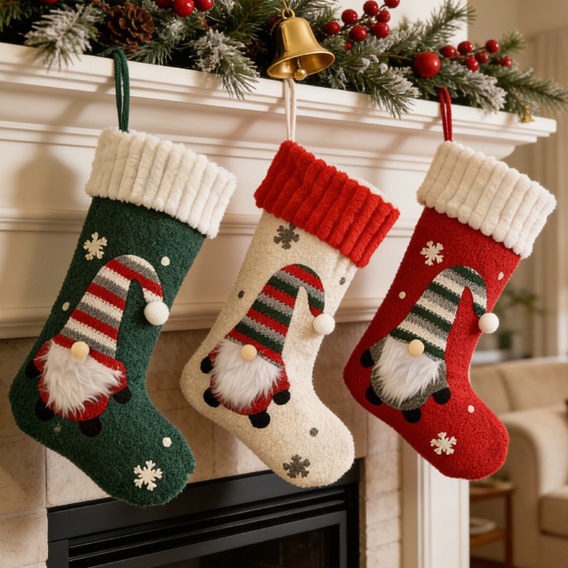 Christmas Stocking Hanging - Duża, bez twarzy, postać starca, świąteczna