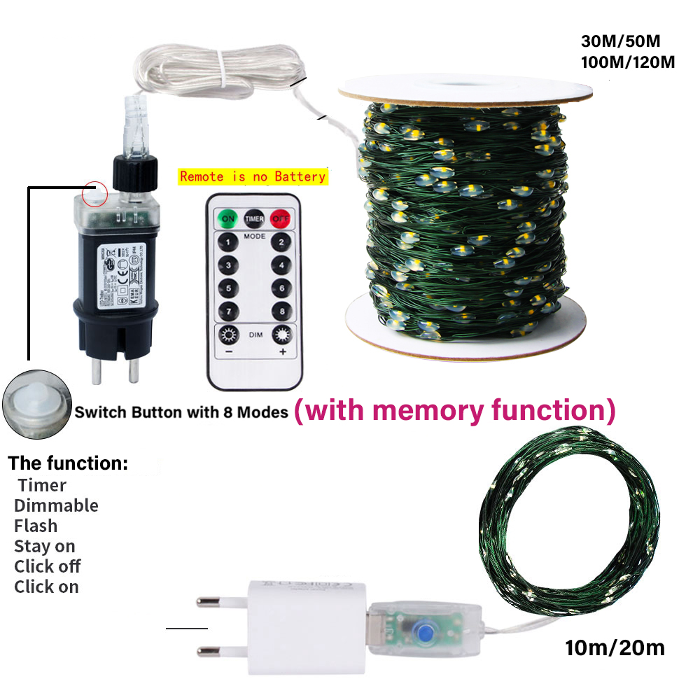 Lampki LED 100M/200M, zielone  – Led Fairy String Lights recenzja i cena