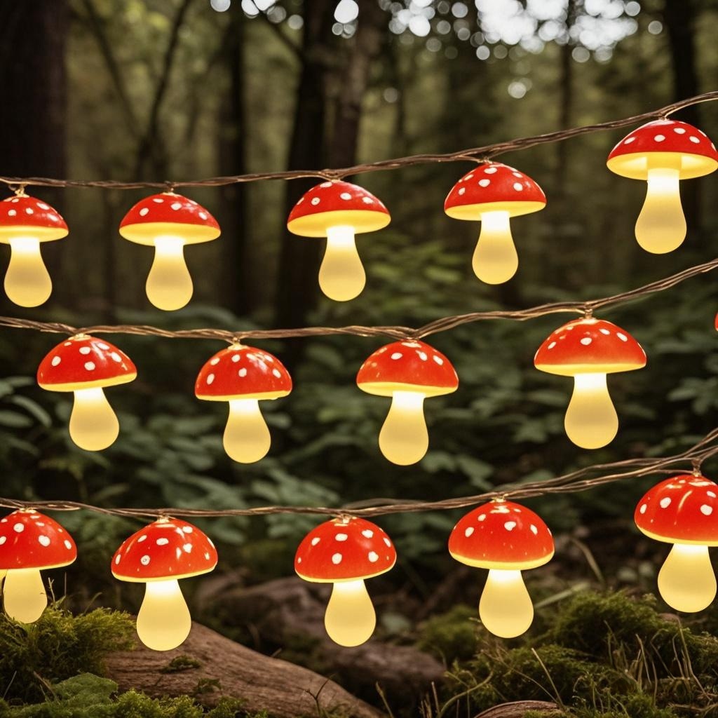 Urocze czerwone grzybkowe lamp – Led Fairy String Lights recenzja i cena