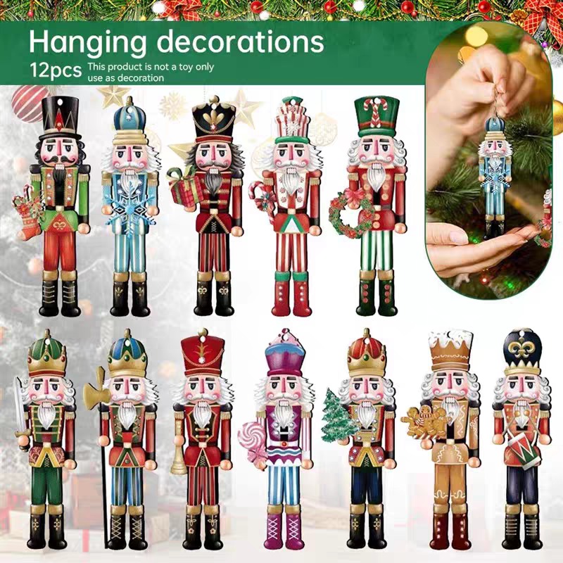 12/16 szt. drewnianych zawiesz – Nutcracker Figurine recenzja i cena