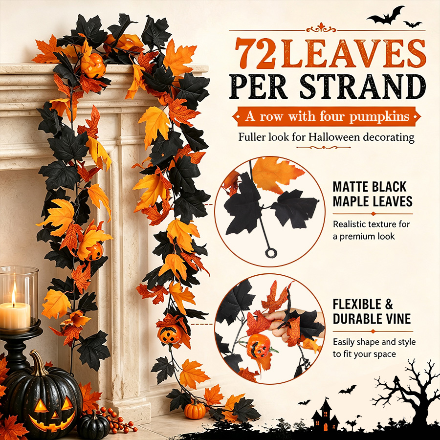 Sztuczne pnącza na Halloween,  – Tinsel Garland Decoration recenzja i cena
